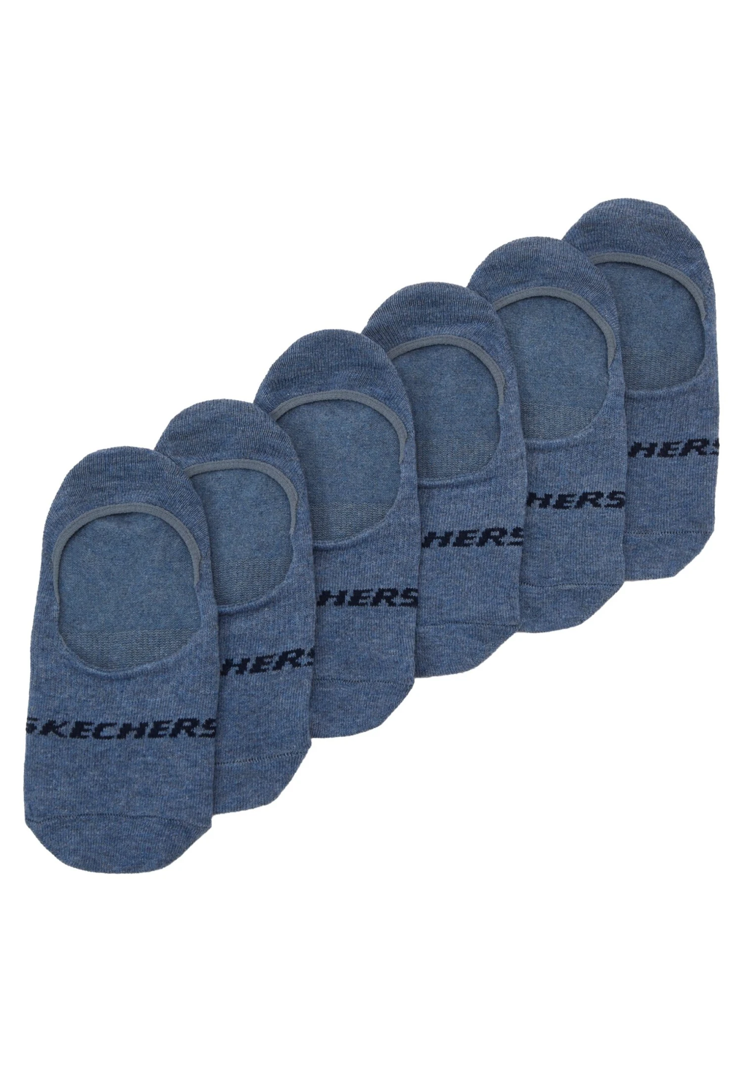 Skechers Basic Footies Ventilation 6Pack - Enkelsokken - Denim Melange 2 Skechers Basic Footies Ventilation 6Pack - Enkelsokken - Denim Melange - Afbeelding 2