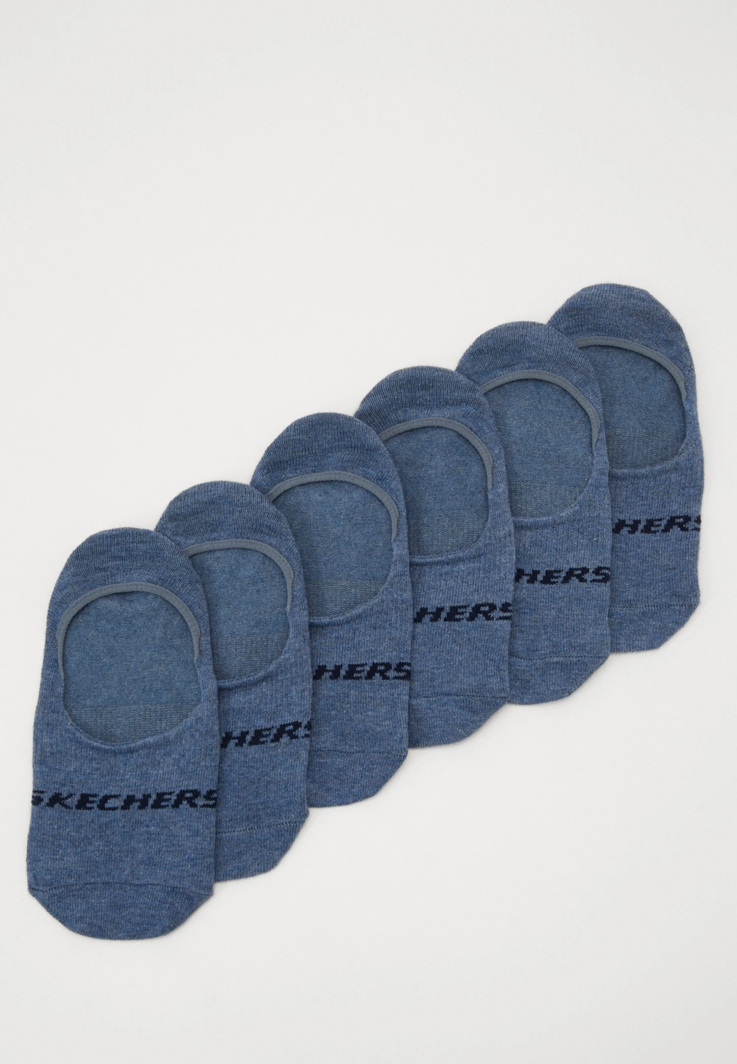 Skechers Basic Footies Ventilation 6Pack - Enkelsokken - Denim Melange 1 Skechers Basic Footies Ventilation 6Pack - Enkelsokken - Denim Melange