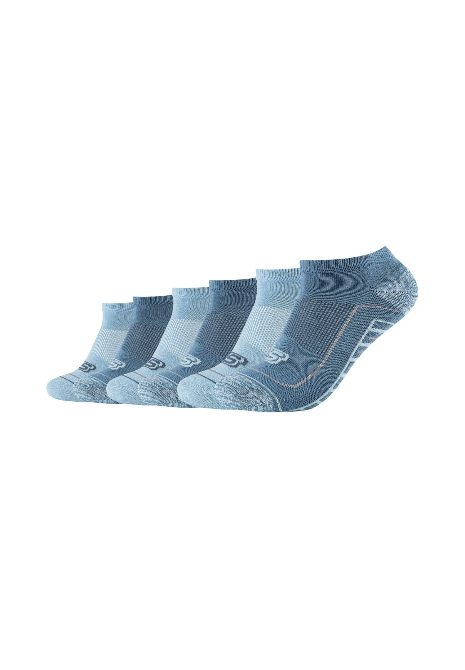 Skechers Basic Cushioned Sneaker 6 Pack - Sokken - China Blue Mix 1 Skechers Basic Cushioned Sneaker 6 Pack - Sokken - China Blue Mix