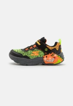 Skechers Dino Lights Unisex - Sneakers Laag - Black/Orange/Green