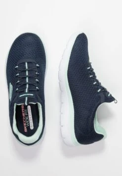 Summits Wide Fit - Sneakers Laag - Navy/Aqua -Aanbiedingen Skechers Winkel 42afb89868984dea99053db5204ab50b