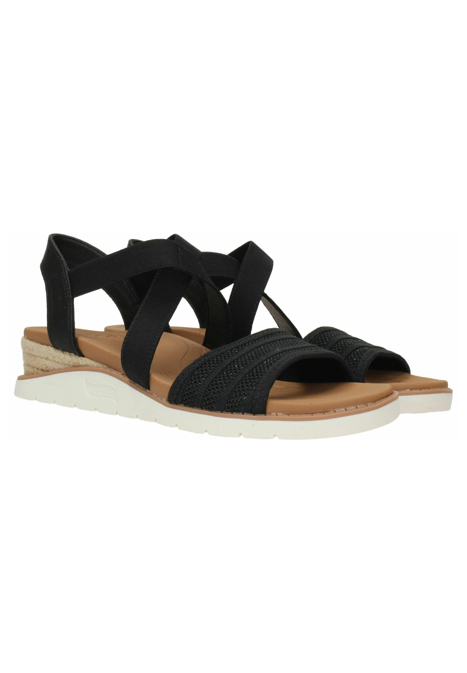 Skechers Arch Fit Beach Kiss-Boho Beyond - Sandalen Met Sleehak - Blk 2 Skechers Arch Fit Beach Kiss-Boho Beyond - Sandalen Met Sleehak - Blk - Afbeelding 2