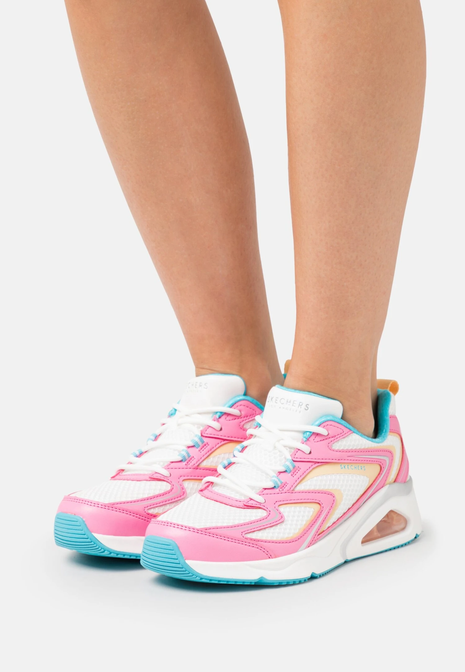 Tres Air - Sneakers Laag - Pink Duraleather/White Mesh/Blue And Natural Trim 1 Tres Air - Sneakers Laag - Pink Duraleather/White Mesh/Blue And Natural Trim