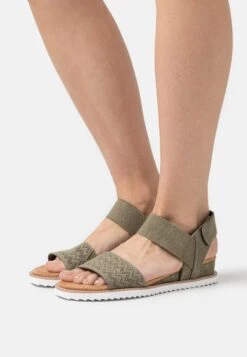 Skechers Desert Kiss - Sandalen Met Sleehak - Olive
