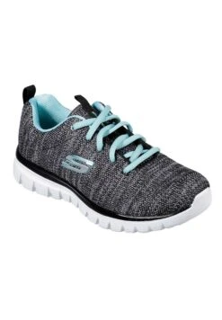 Skechers Graceful Twisted Fortune Damen Sc - Sneakers Laag - Bktq Black/Turquiose -Aanbiedingen Skechers Winkel af96abf133ce4a47824e855063f550ef