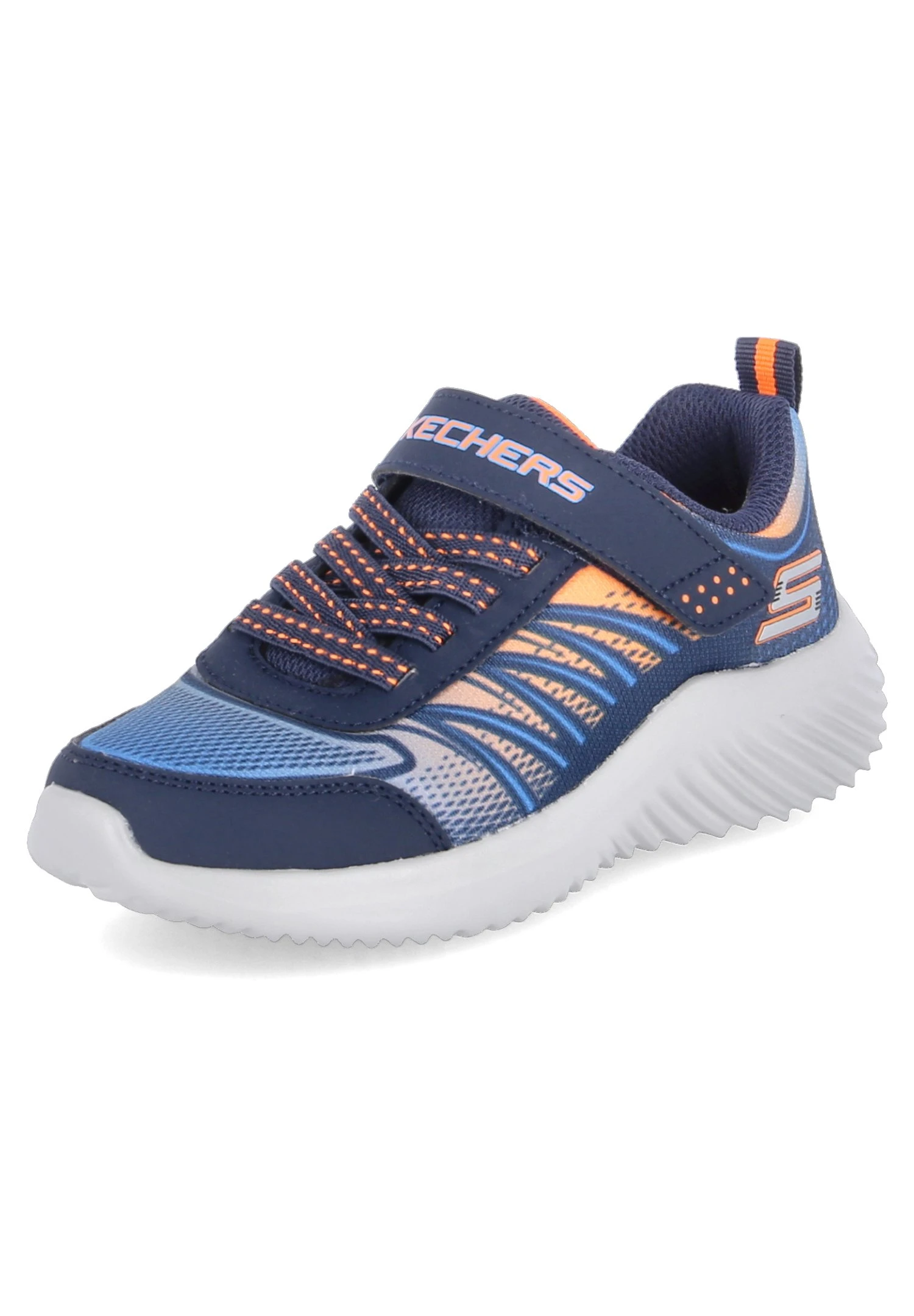 Skechers Bounder - Sneakers Laag - Navy & Orange Textile / Royal Trim 1 Skechers Bounder - Sneakers Laag - Navy & Orange Textile / Royal Trim