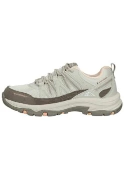 Skechers Sneakers Laag - Taupe Leather Mesh Pink Trim
