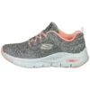 Arch Fit Comfy Wave- Sportieve Veterschoenen - Gray Knit / Pink Trim